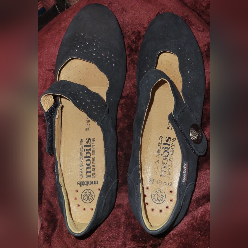 Mephisto Mobils Fabienne Women's Caoutchouc‎ Genuine Leather Sz 10 Ballet Flats